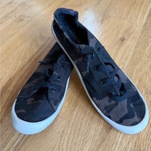 4 for $20 special 
Madden NYC Women's Brown/Green/Black Camouflage Slip On